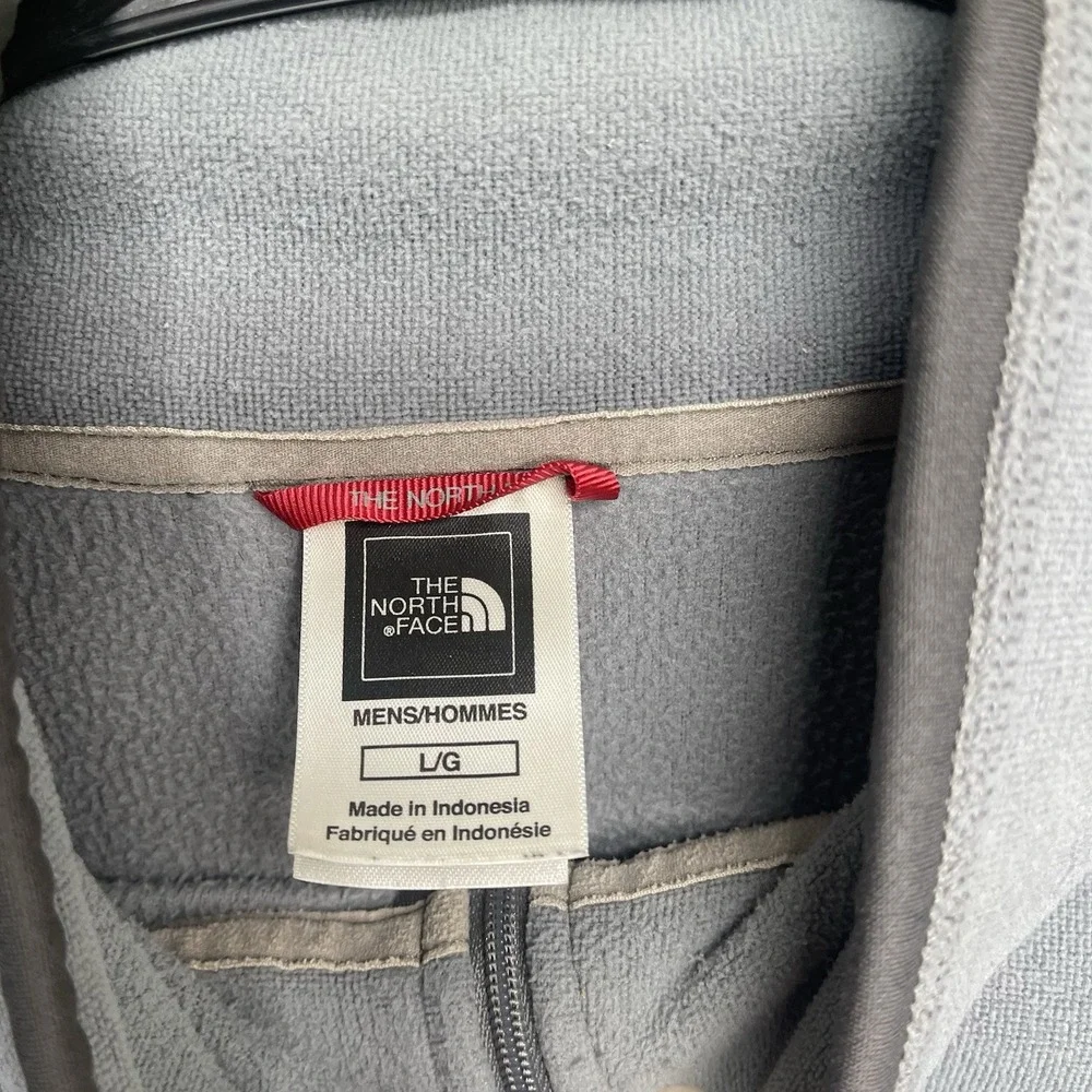 The North Face Pullover Mens Large Gray Fleece Quarter Zip Polartec Pockets Logo